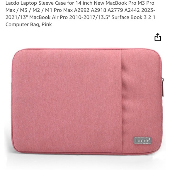 Lacdo laptop pink sleeve case for women - Picture 1 of 3